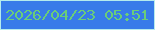 文字の大きさ：2、枠の色：b5ebed、背景の色：387be9、文字の色：6acd79 無料ブログパーツのブログ時計