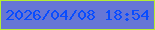 文字の大きさ：5、枠の色：b5ee33、背景の色：6676d6、文字の色：084cff 無料ブログパーツのブログ時計