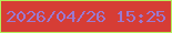 文字の大きさ：2、枠の色：b5ef5b、背景の色：d63d35、文字の色：9b79cf 無料ブログパーツのブログ時計