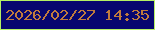 文字の大きさ：5、枠の色：b5f163、背景の色：07076f、文字の色：c07b3d 無料ブログパーツのブログ時計