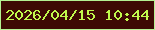 文字の大きさ：3、枠の色：b5f192、背景の色：3e0a04、文字の色：c0f94c 無料ブログパーツのブログ時計