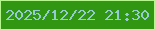 文字の大きさ：5、枠の色：b5f68f、背景の色：319713、文字の色：93ccd3 無料ブログパーツのブログ時計