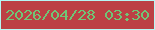 文字の大きさ：1、枠の色：b5f7f4、背景の色：bc4044、文字の色：70c576 無料ブログパーツのブログ時計