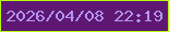 文字の大きさ：3、枠の色：b5f90c、背景の色：5e1872、文字の色：b495f1 無料ブログパーツのブログ時計