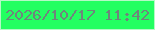 文字の大きさ：1、枠の色：b5f9c6、背景の色：23ff61、文字の色：6f857c 無料ブログパーツのブログ時計