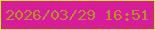 文字の大きさ：1、枠の色：b5fa09、背景の色：da1a9e、文字の色：ac9816 無料ブログパーツのブログ時計