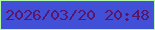 文字の大きさ：2、枠の色：b5faab、背景の色：4250d8、文字の色：5a1669 無料ブログパーツのブログ時計
