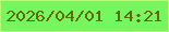 文字の大きさ：3、枠の色：b5fb77、背景の色：77f660、文字の色：5f6a08 無料ブログパーツのブログ時計