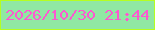 文字の大きさ：1、枠の色：b5fe21、背景の色：90e8a3、文字の色：fd58d0 無料ブログパーツのブログ時計
