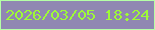 文字の大きさ：3、枠の色：b5ffa6、背景の色：9087b2、文字の色：9efa37 無料ブログパーツのブログ時計