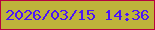 文字の大きさ：2、枠の色：b60240、背景の色：beb33b、文字の色：4b14f8 無料ブログパーツのブログ時計