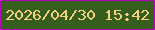 文字の大きさ：1、枠の色：b602b8、背景の色：365f1f、文字の色：f7d27d 無料ブログパーツのブログ時計