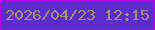 文字の大きさ：5、枠の色：b602e4、背景の色：5c2ccc、文字の色：a19969 無料ブログパーツのブログ時計