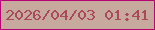 文字の大きさ：4、枠の色：b60570、背景の色：c7a99d、文字の色：a8495c 無料ブログパーツのブログ時計