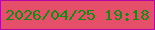 文字の大きさ：3、枠の色：b605a2、背景の色：e54f69、文字の色：0f8d0d 無料ブログパーツのブログ時計