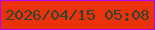 文字の大きさ：4、枠の色：b605f5、背景の色：ec320d、文字の色：2e4433 無料ブログパーツのブログ時計