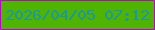 文字の大きさ：2、枠の色：b608c4、背景の色：4fb401、文字の色：1c97a2 無料ブログパーツのブログ時計
