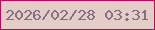 文字の大きさ：1、枠の色：b60d5a、背景の色：e3cdc6、文字の色：856d83 無料ブログパーツのブログ時計