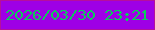 文字の大きさ：3、枠の色：b60f9d、背景の色：9e00e6、文字の色：0bcb5b 無料ブログパーツのブログ時計