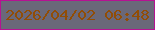 文字の大きさ：2、枠の色：b61292、背景の色：6a6879、文字の色：914d06 無料ブログパーツのブログ時計
