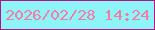 文字の大きさ：3、枠の色：b61480、背景の色：8df4f8、文字の色：f57aa4 無料ブログパーツのブログ時計