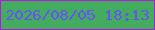 文字の大きさ：4、枠の色：b617e5、背景の色：43ac5e、文字の色：6852f6 無料ブログパーツのブログ時計