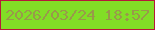 文字の大きさ：1、枠の色：b61939、背景の色：82de26、文字の色：99994a 無料ブログパーツのブログ時計