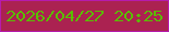 文字の大きさ：5、枠の色：b61bad、背景の色：ab2251、文字の色：5abd01 無料ブログパーツのブログ時計