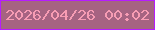 文字の大きさ：3、枠の色：b61cff、背景の色：a66382、文字の色：f79cb4 無料ブログパーツのブログ時計