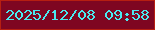 文字の大きさ：3、枠の色：b61f11、背景の色：7e0621、文字の色：4ae9f0 無料ブログパーツのブログ時計