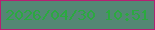 文字の大きさ：4、枠の色：b61f72、背景の色：548774、文字の色：2ba940 無料ブログパーツのブログ時計