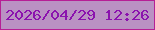 文字の大きさ：5、枠の色：b61f95、背景の色：ba91c3、文字の色：8b12ae 無料ブログパーツのブログ時計