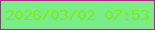 文字の大きさ：3、枠の色：b6208c、背景の色：7aec8a、文字の色：79ef1b 無料ブログパーツのブログ時計