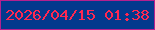 文字の大きさ：1、枠の色：b6208e、背景の色：04398d、文字の色：ff2851 無料ブログパーツのブログ時計