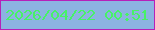 文字の大きさ：3、枠の色：b620b9、背景の色：8cb3e1、文字の色：47f267 無料ブログパーツのブログ時計
