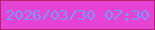 文字の大きさ：3、枠の色：b6236e、背景の色：e642d3、文字の色：7699fa 無料ブログパーツのブログ時計