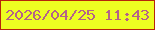 文字の大きさ：1、枠の色：b6260a、背景の色：edfe21、文字の色：b46289 無料ブログパーツのブログ時計