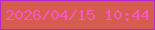 文字の大きさ：1、枠の色：b626d0、背景の色：d45d50、文字の色：f659b9 無料ブログパーツのブログ時計