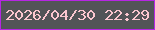 文字の大きさ：4、枠の色：b626e3、背景の色：525457、文字の色：fbc7cf 無料ブログパーツのブログ時計