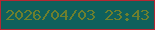 文字の大きさ：5、枠の色：b62732、背景の色：0f605c、文字の色：6d7f2e 無料ブログパーツのブログ時計