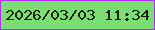 文字の大きさ：2、枠の色：b62bf9、背景の色：7ade73、文字の色：1b1f07 無料ブログパーツのブログ時計
