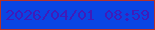 文字の大きさ：5、枠の色：b63129、背景の色：0a45e3、文字の色：401bba 無料ブログパーツのブログ時計