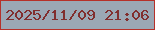 文字の大きさ：4、枠の色：b6312a、背景の色：9ba8b5、文字の色：812e2e 無料ブログパーツのブログ時計