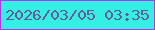 文字の大きさ：4、枠の色：b632f5、背景の色：34f0e4、文字の色：6c5897 無料ブログパーツのブログ時計