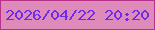 文字の大きさ：1、枠の色：b63389、背景の色：df8bb9、文字の色：702aea 無料ブログパーツのブログ時計
