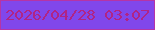 文字の大きさ：2、枠の色：b634a6、背景の色：8147eb、文字の色：b02486 無料ブログパーツのブログ時計