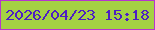文字の大きさ：4、枠の色：b635ce、背景の色：a4d143、文字の色：4d1ec4 無料ブログパーツのブログ時計
