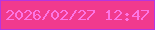 文字の大きさ：5、枠の色：b635e0、背景の色：f13a8e、文字の色：fc75e4 無料ブログパーツのブログ時計
