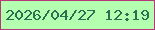 文字の大きさ：4、枠の色：b6377a、背景の色：b4feb0、文字の色：287052 無料ブログパーツのブログ時計