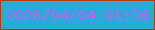 文字の大きさ：2、枠の色：b6390d、背景の色：27acd4、文字の色：bd5efd 無料ブログパーツのブログ時計